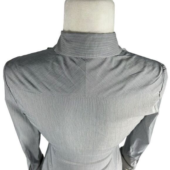 Karen Millen Navy Blue & White Stripe Ruffle Long Sleeve *Blouse Size 2 Small - Picture 12 of 12